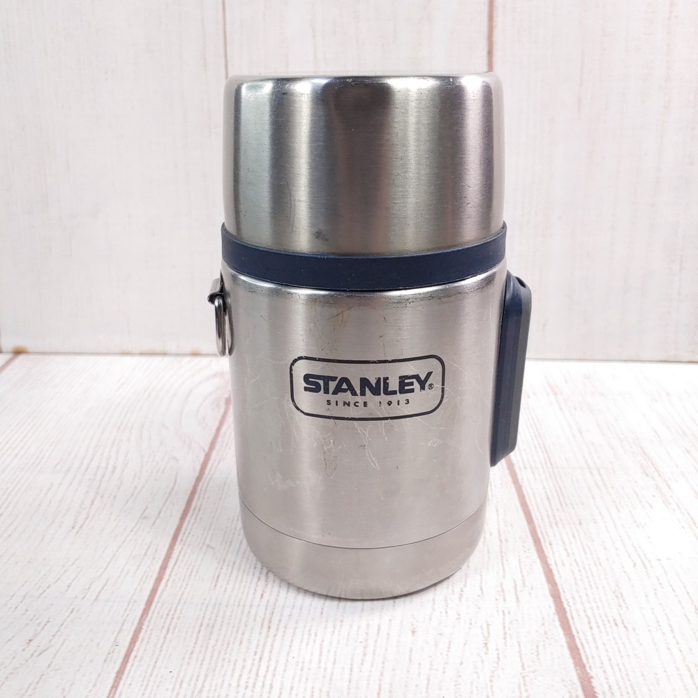 Stanley Adventure Vacuum Food Jar - Silver Blue 18oz 532mL Insulated Thermos Cup